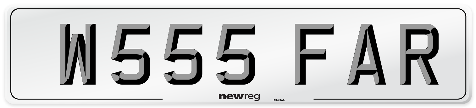 W555 FAR Number Plate from New Reg